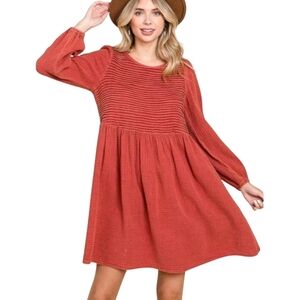 Ott Cotton Lagenlook Gauzy Dress Orange Size Large